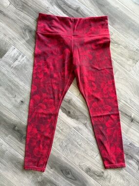 Athleta Red Floral Active Leggings women’s large
